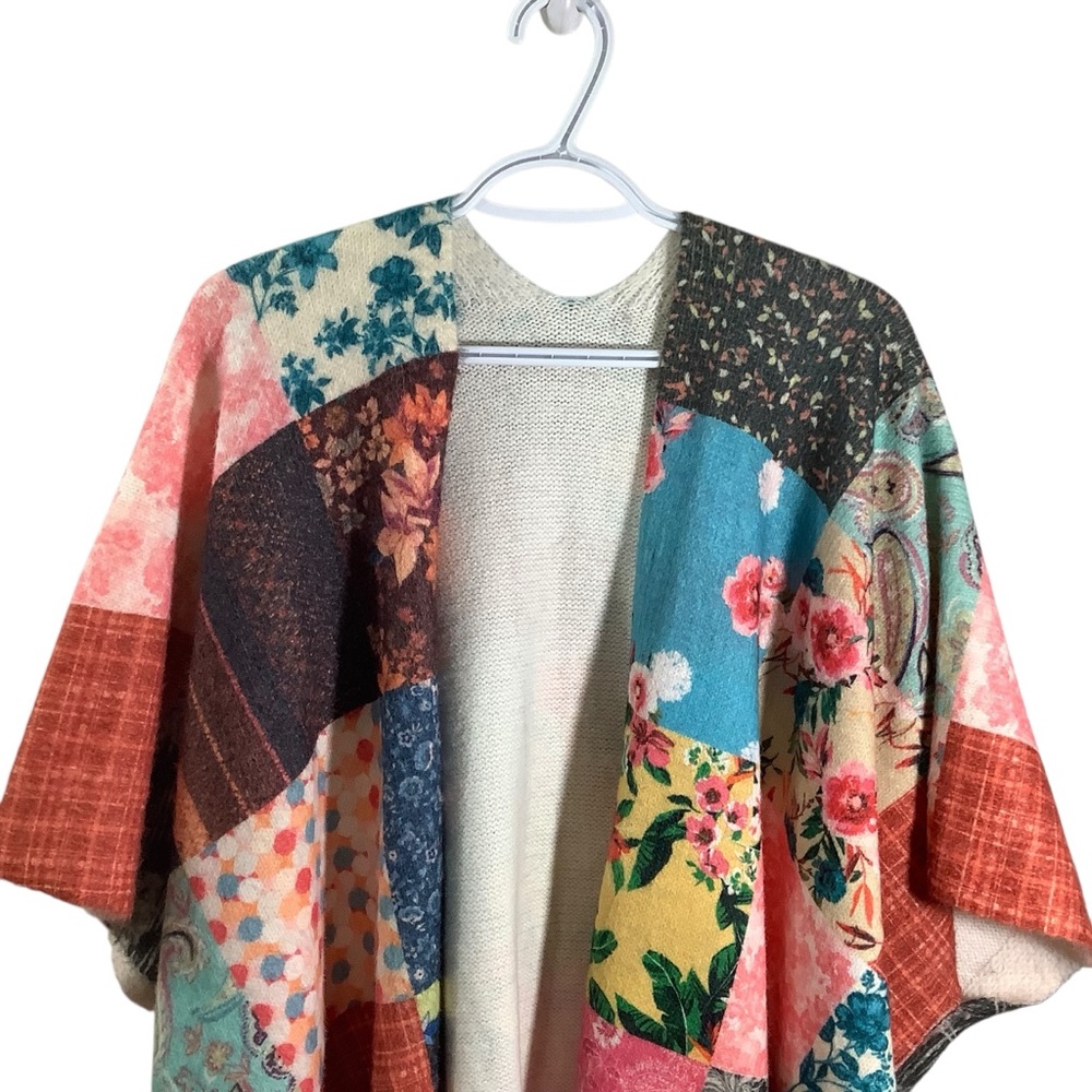 Reversible Patchwork Kimono Cardigan Multicolor - Picture 3 of 11